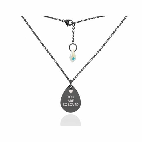 Austrian Crystal Teardrop Necklace with Swarovski Crystal and Stainless Steel Chain Bijou Her