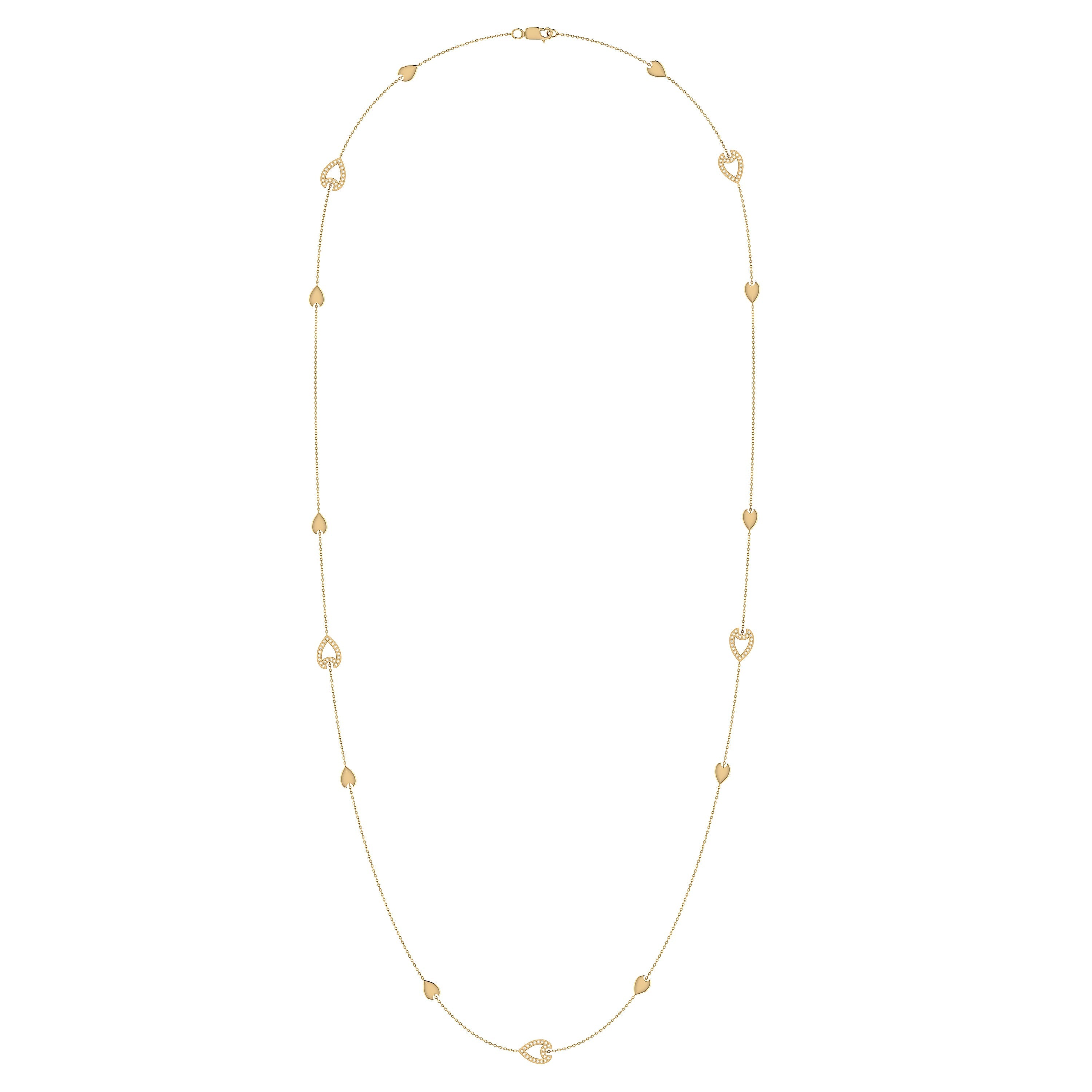 Avani Open Raindrop Layered Diamond Necklace in 14K Yellow Gold Bijou Her