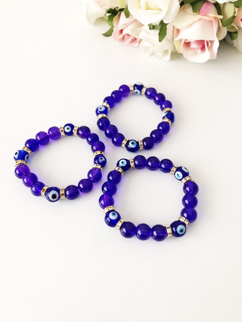 Baby Evil Eye Bracelet, Baby Protection Bracelet, Glass Beads Bijou Her