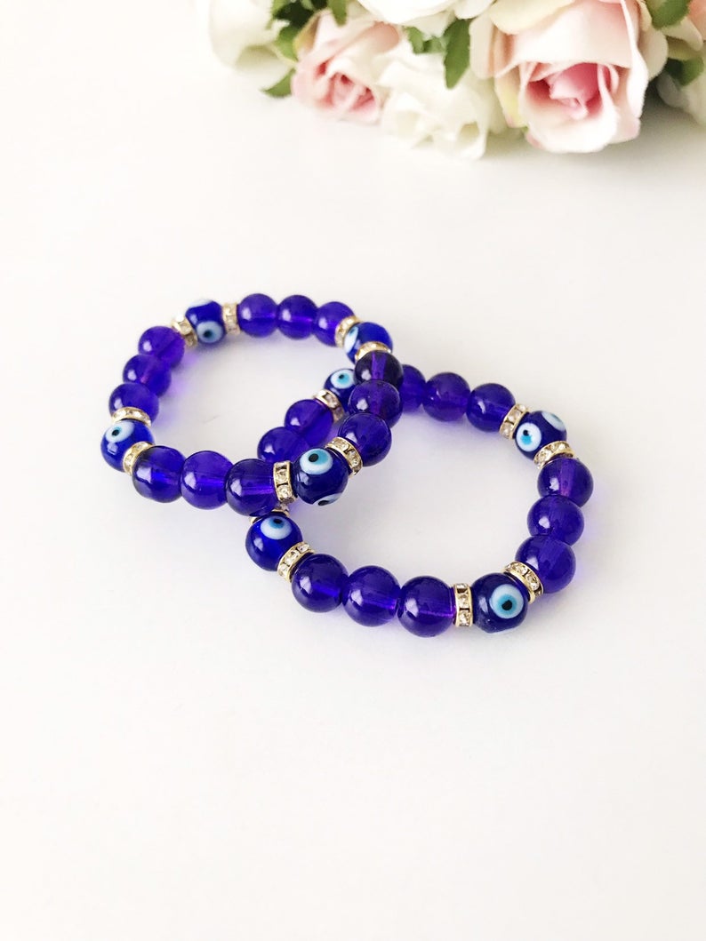 Baby Evil Eye Bracelet, Baby Protection Bracelet, Glass Beads Bijou Her