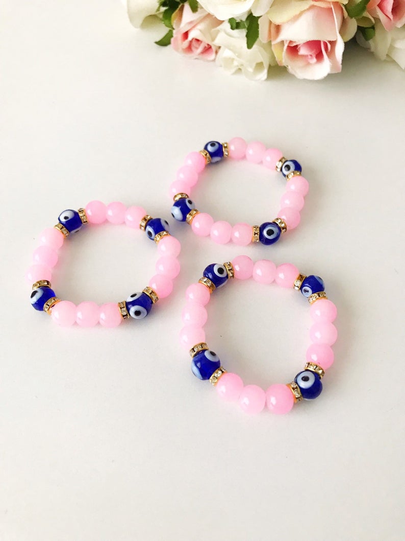 Baby Evil Eye Bracelet, Baby Protection Bracelet, Glass Beads Bijou Her