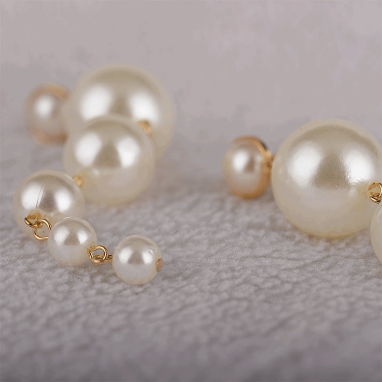 Baroque Pearl Earrings - Long String Design, 9.7cm Dimension, 18.5g Weight, Alloy Material Bijou Her