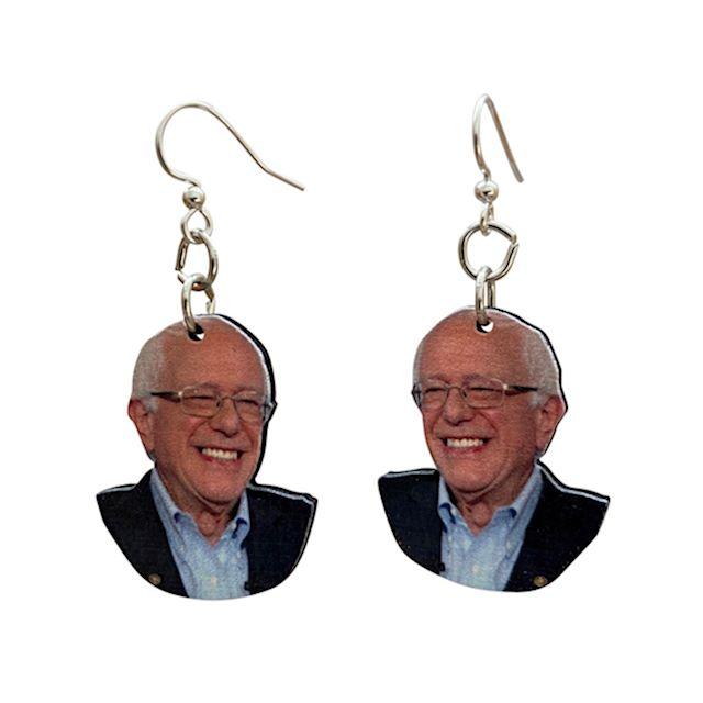 Bernie Sanders Earrings: Laser-Cut Wood, Hypoallergenic Ear Wires, Essential Oil Diffuser Bijou Her