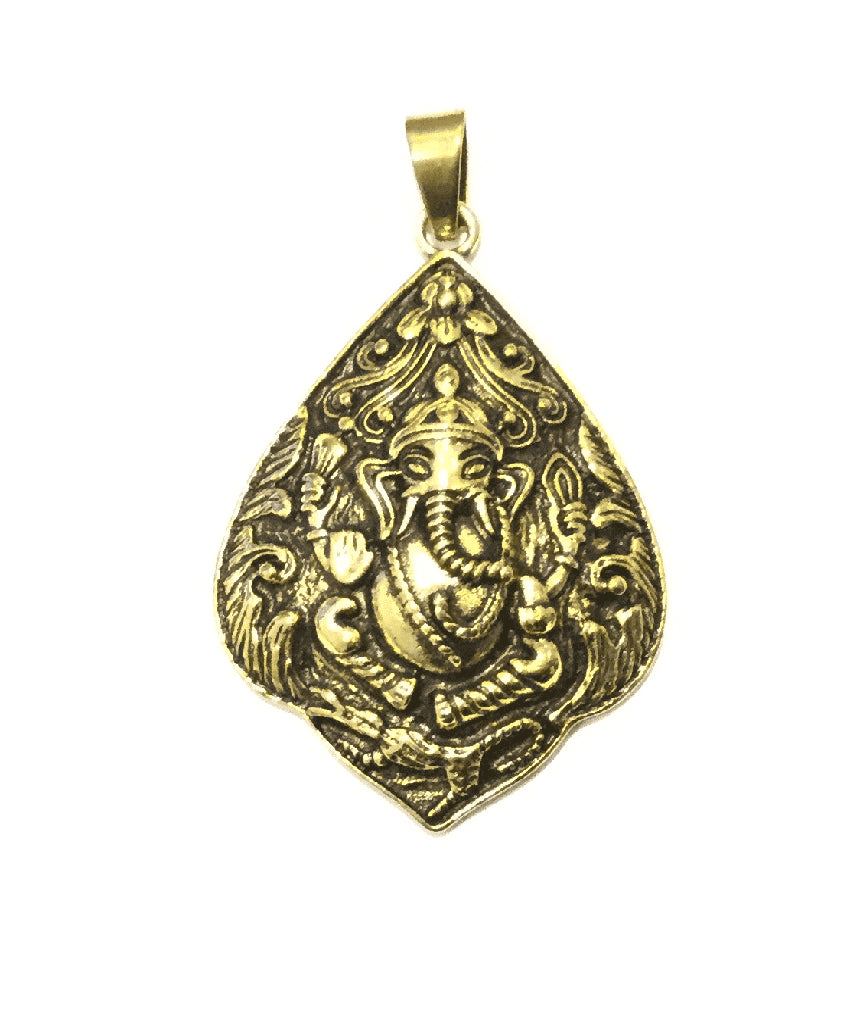 Big Gold Ganesha Pendant - Perfect for Religious Festivals or Daily Wear Bijou Her