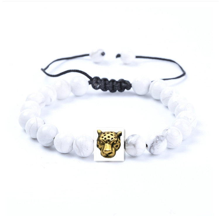 Black Dragon Agate Natural Stone Lion Head Bracelet Bijou Her