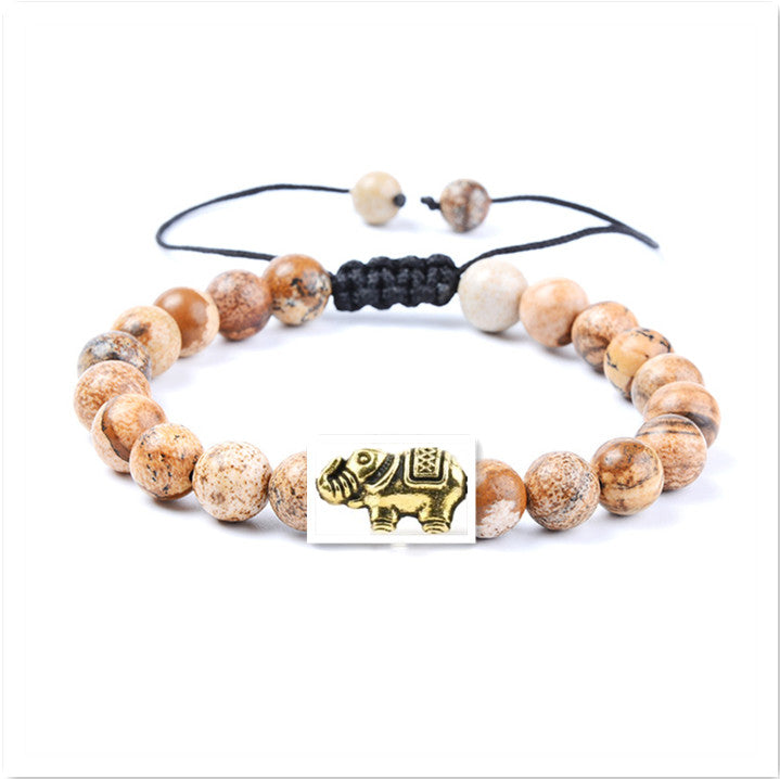 Black Dragon Agate Natural Stone Lion Head Bracelet Bijou Her