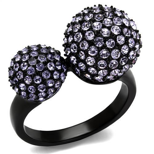 Black Lust Cocktail Ring with Top Grade Crystals - Stainless Steel IP Plating Bijou Her