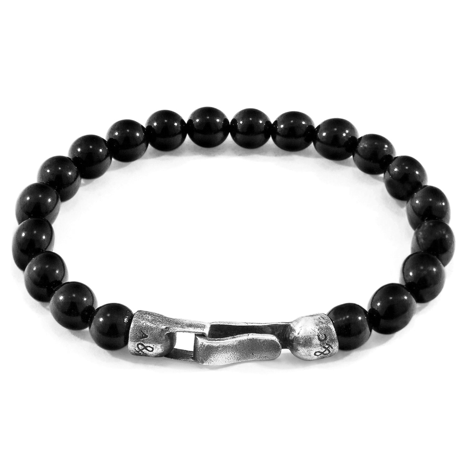 Black Onyx Stone Beaded Bracelet with Sterling Silver Clasp - Handcrafted in Great Britain
Keywords: Beaded, Bracelet, Jewelry, Sterling Silver, Black Onyx Stone Bijou Her