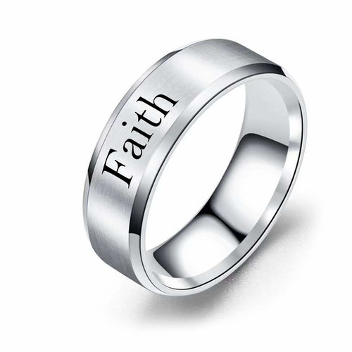 Black Stainless Steel Comfort Fit Ring - 8mm Brushed Finish for Faith Bijou Her