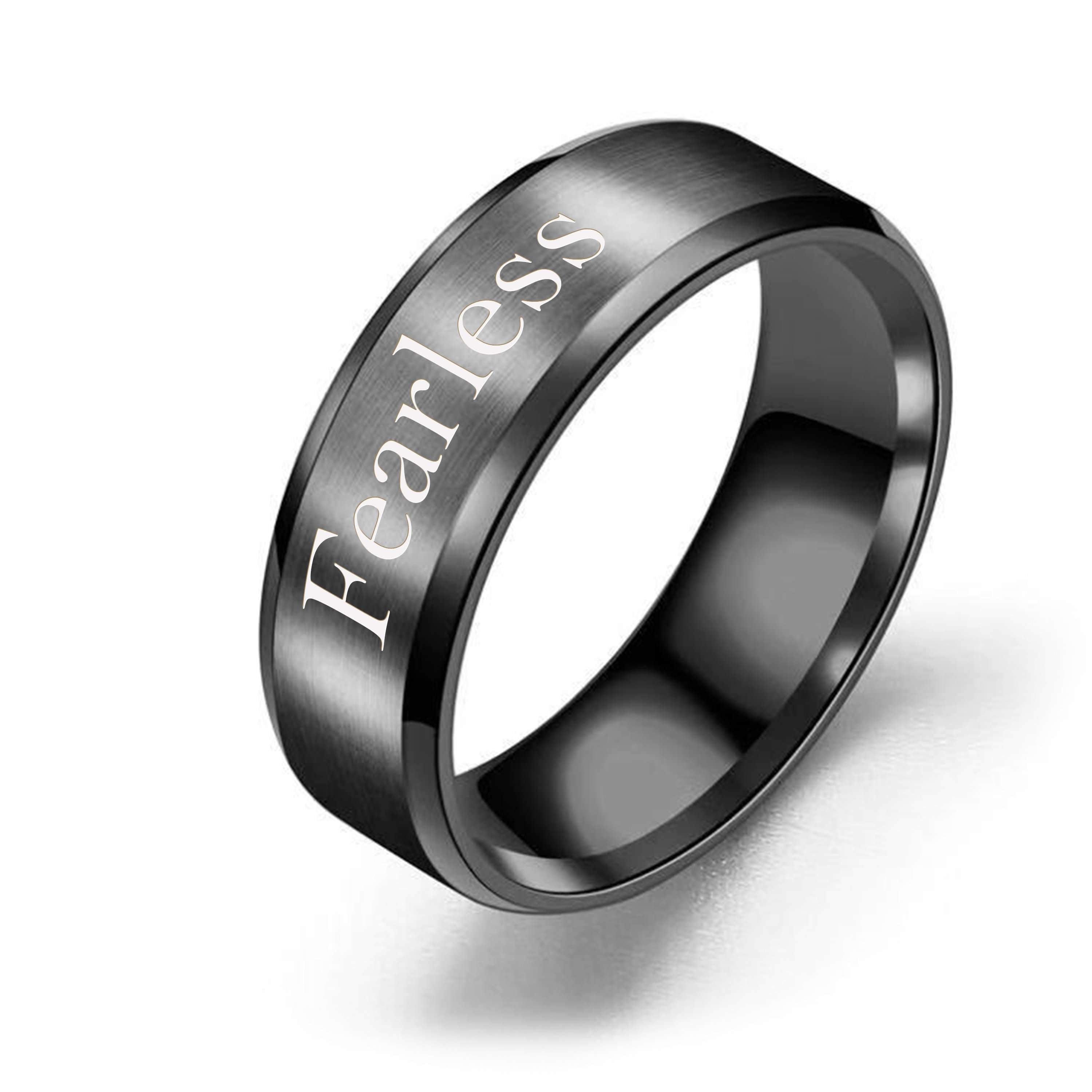 Black Stainless Steel Comfort Fit Ring - 8mm Brushed Finish for Fearless Style Bijou Her