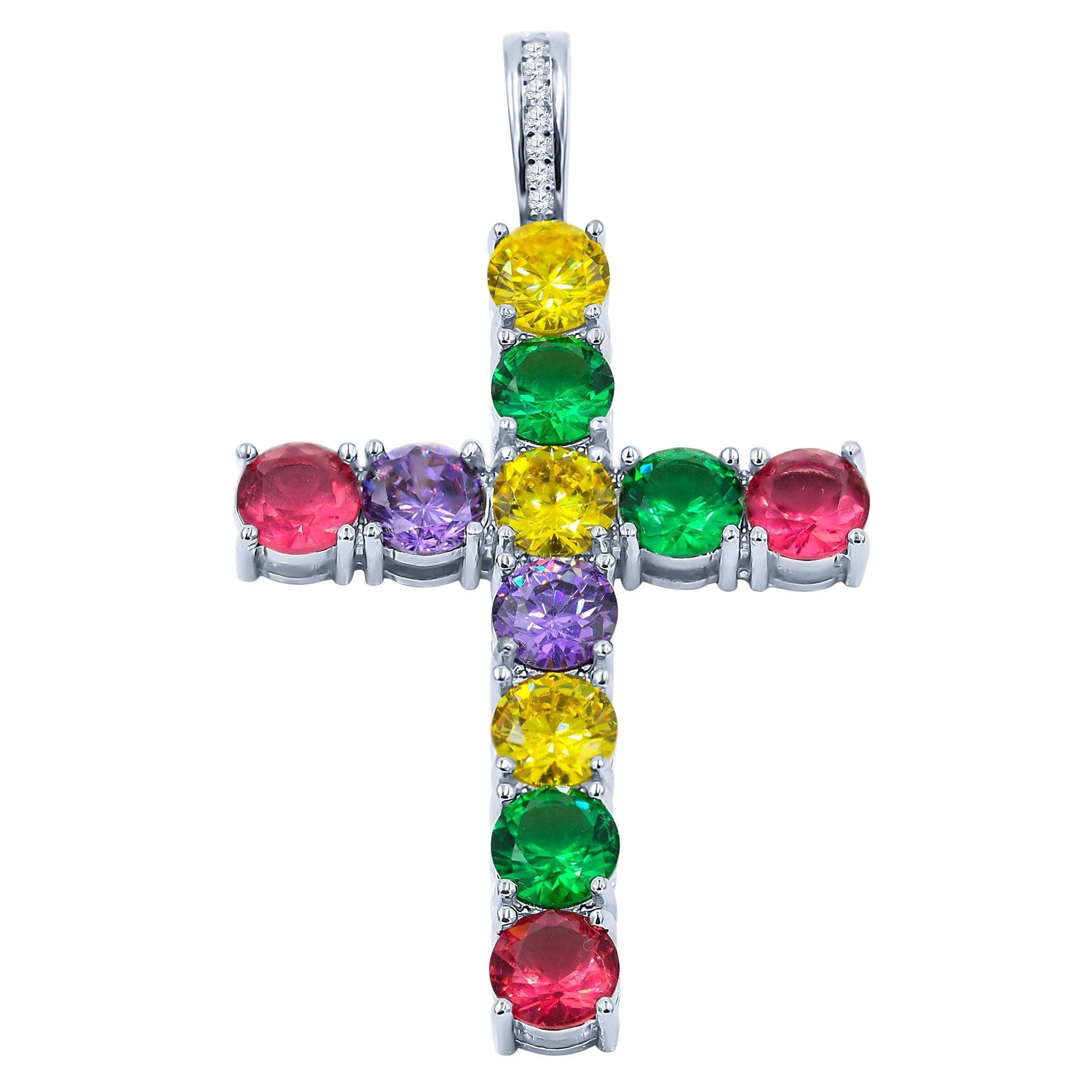 Bling Master Rainbow CZ Brass Pendant | High Quality Jewelry Piece Bijou Her
