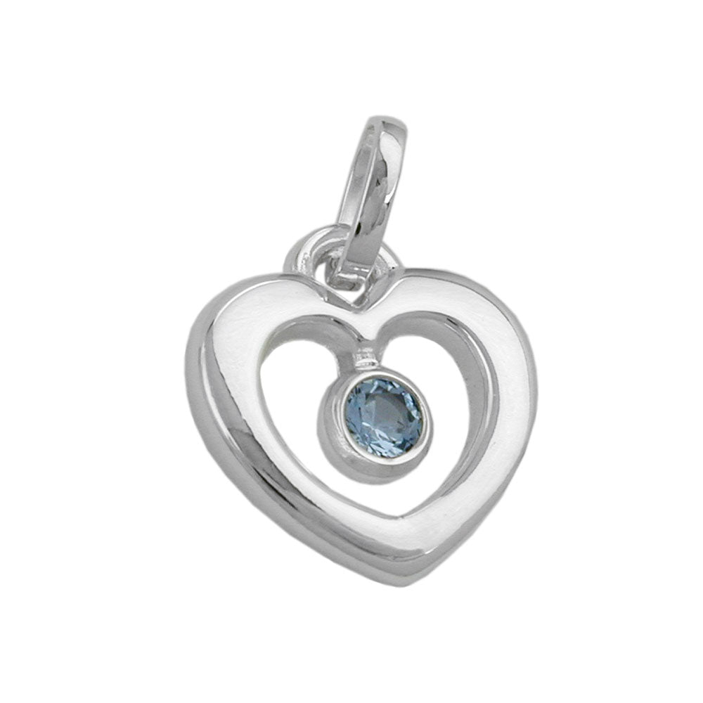 Blue Topaz Heart Pendant in Sterling Silver 925 - Elegant Design for Your Loved One Bijou Her