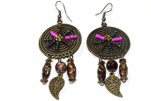 Bohemian Dream Catcher Bead Work Earrings - Limited Colors Available Bijou Her