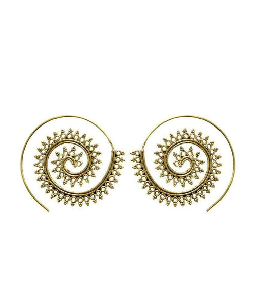 Bohemian Style Swivel Hoop Earrings - Handcrafted Brass and Silver Jewelry for Sensitive Skin - 4cm Diameter Bijou Her