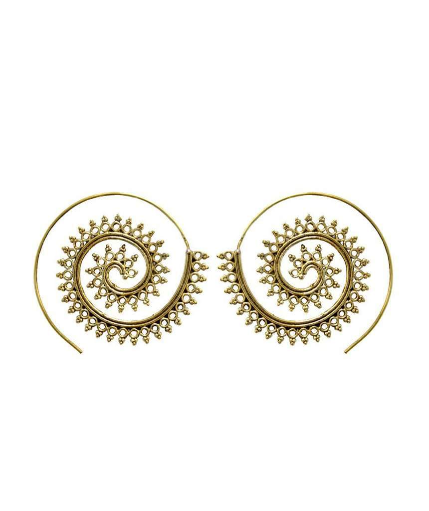 Bohemian Style Swivel Hoop Earrings - Handcrafted Brass and Silver Jewelry for Sensitive Skin - 4cm Diameter Bijou Her