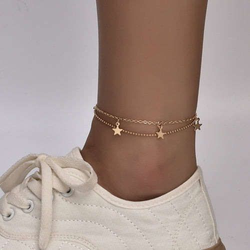 Boho Butterfly Charm Anklet - Hypoallergenic Gold/Silver Plated, Adjustable Length Bijou Her