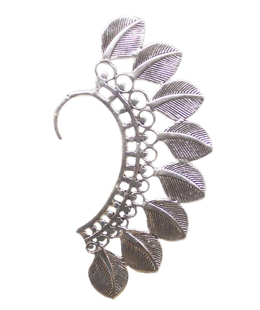 Boho Feather Ear Cuff - Adjustable, Hypoallergenic Jewelry for Sensitive Skin Bijou Her