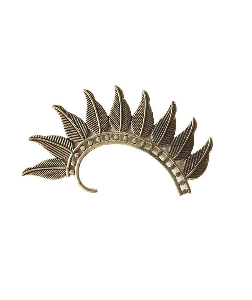 Boho Leaf Earcuff - Stunning Festival Accessory in Gold and Silver Bijou Her