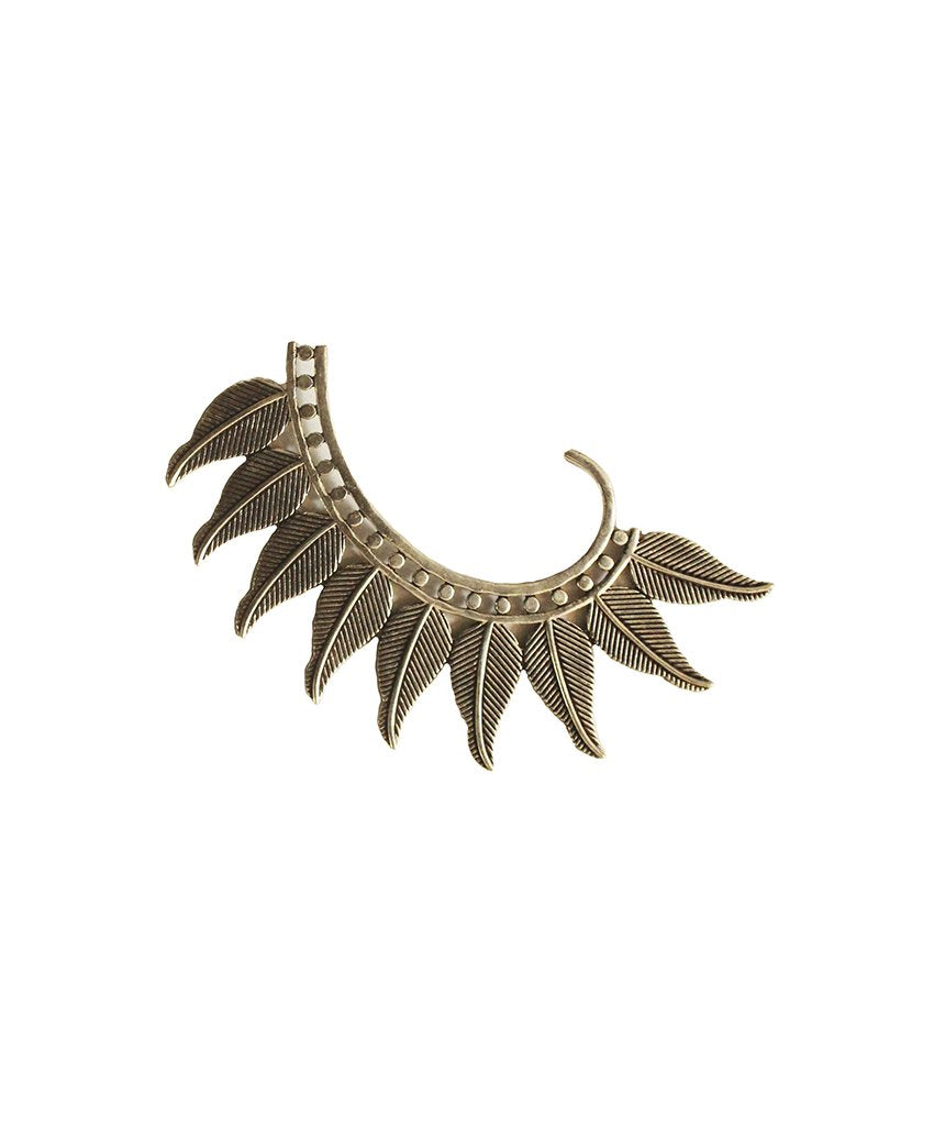 Boho Leaf Earcuff - Stunning Festival Accessory in Gold and Silver Bijou Her