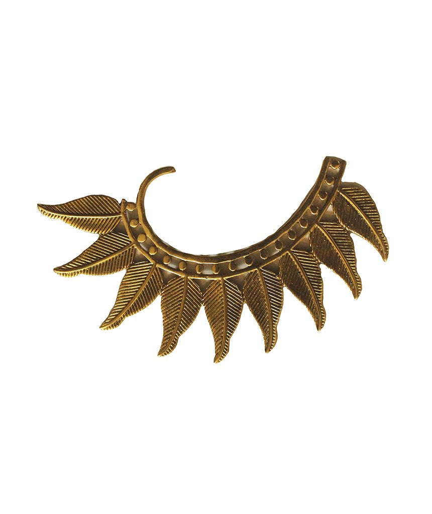 Boho Leaf Earcuff - Stunning Festival Accessory in Gold and Silver Bijou Her