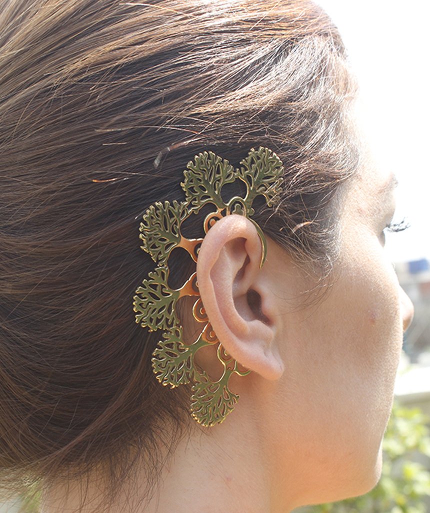 Boho Tree Earcuff - Adjustable, Hypoallergenic, Tree of Life Design in Gold and Silver Bijou Her