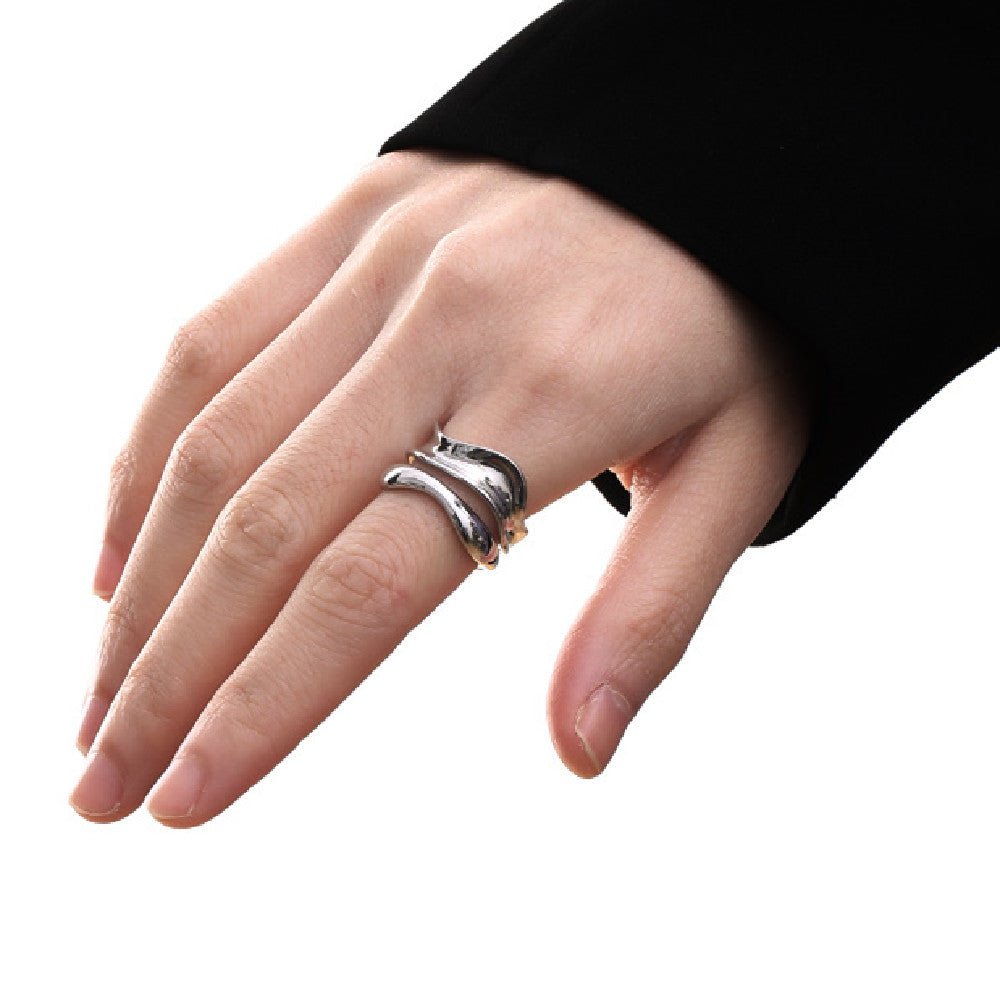 Brass White Gold Plated Minimalist Normcore Style Personalized Niche Ring Bijou Her