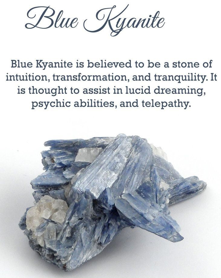 Brazilian Blue Kyanite & Crystal Quartz Stretch Bracelet - Promotes Balance and Self-Expression Bijou Her