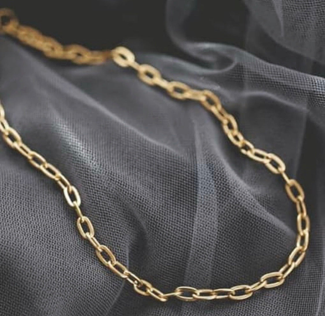 Brightly Polished Kylie Chain Choker - Feminine and Contemporary Accessory for Day or Night with Elongated Slinky Links and 18K Gold Plating Bijou Her