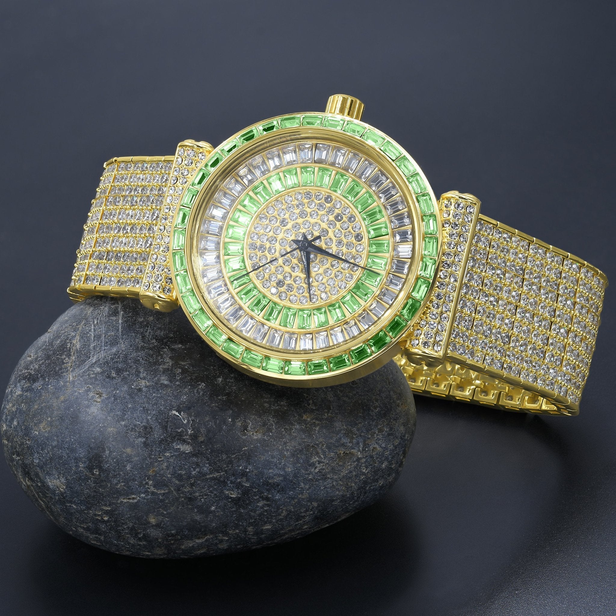 CZ Iced Out Watch - Rhodium Coated with CZ Stones | Bling Master, Japan Quartz, Water Resistant Bijou Her