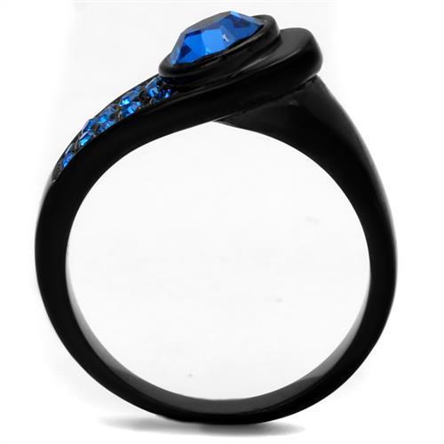 Capri Blue Synthetic Crystal Stainless Steel Women's Ring - Hypoallergenic and Stylish Bijou Her