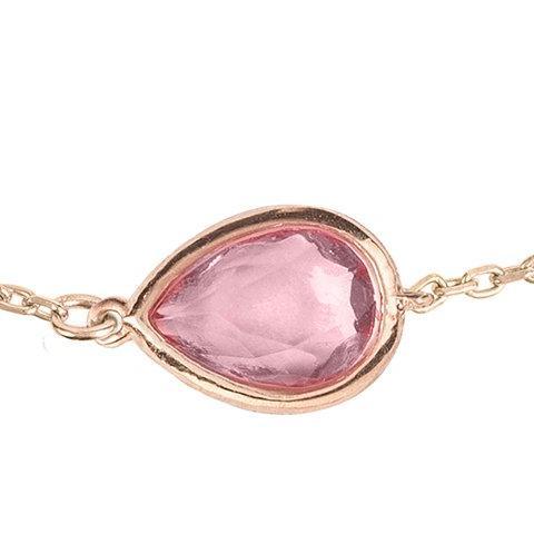 Capri Collection Pink Tourmaline Bracelet - Petite Gemstone on Rosegold Chain with Size Adjusters Bijou Her