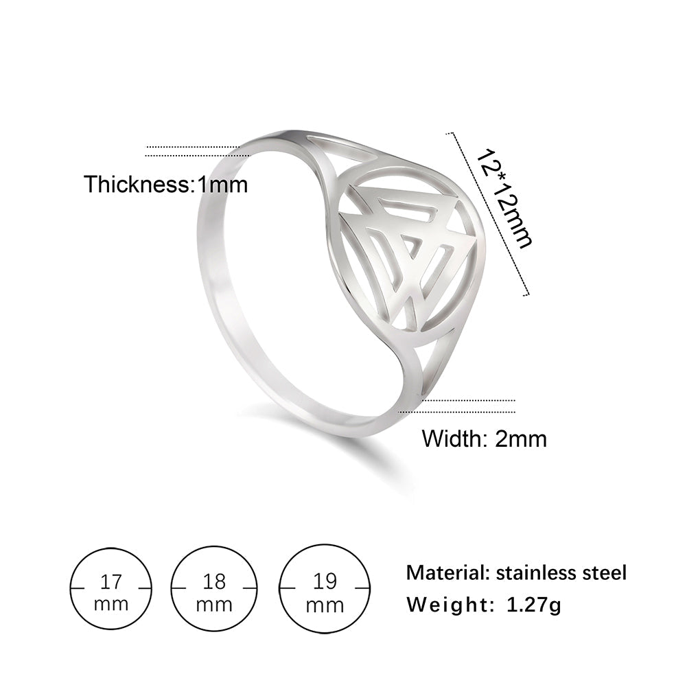 Cartoon Geometry Titanium Steel Ring Bijou Her