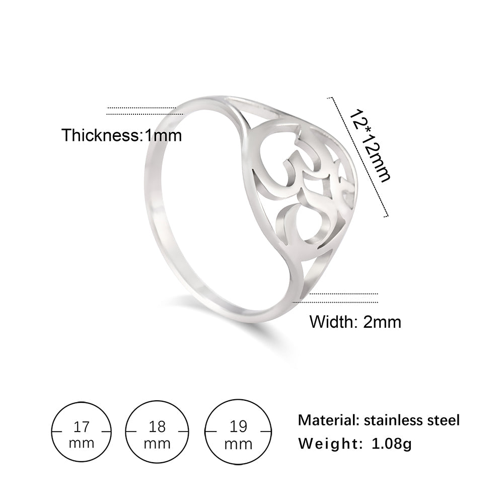 Cartoon Geometry Titanium Steel Ring Bijou Her