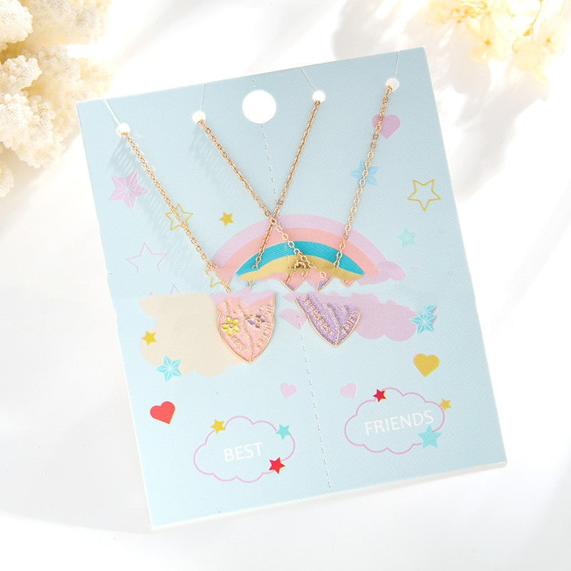 Cartoon Necklace Jewelry Set Children's Alloy Bijou Her