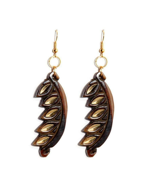 Carved Edgy Earrings Bijou Her