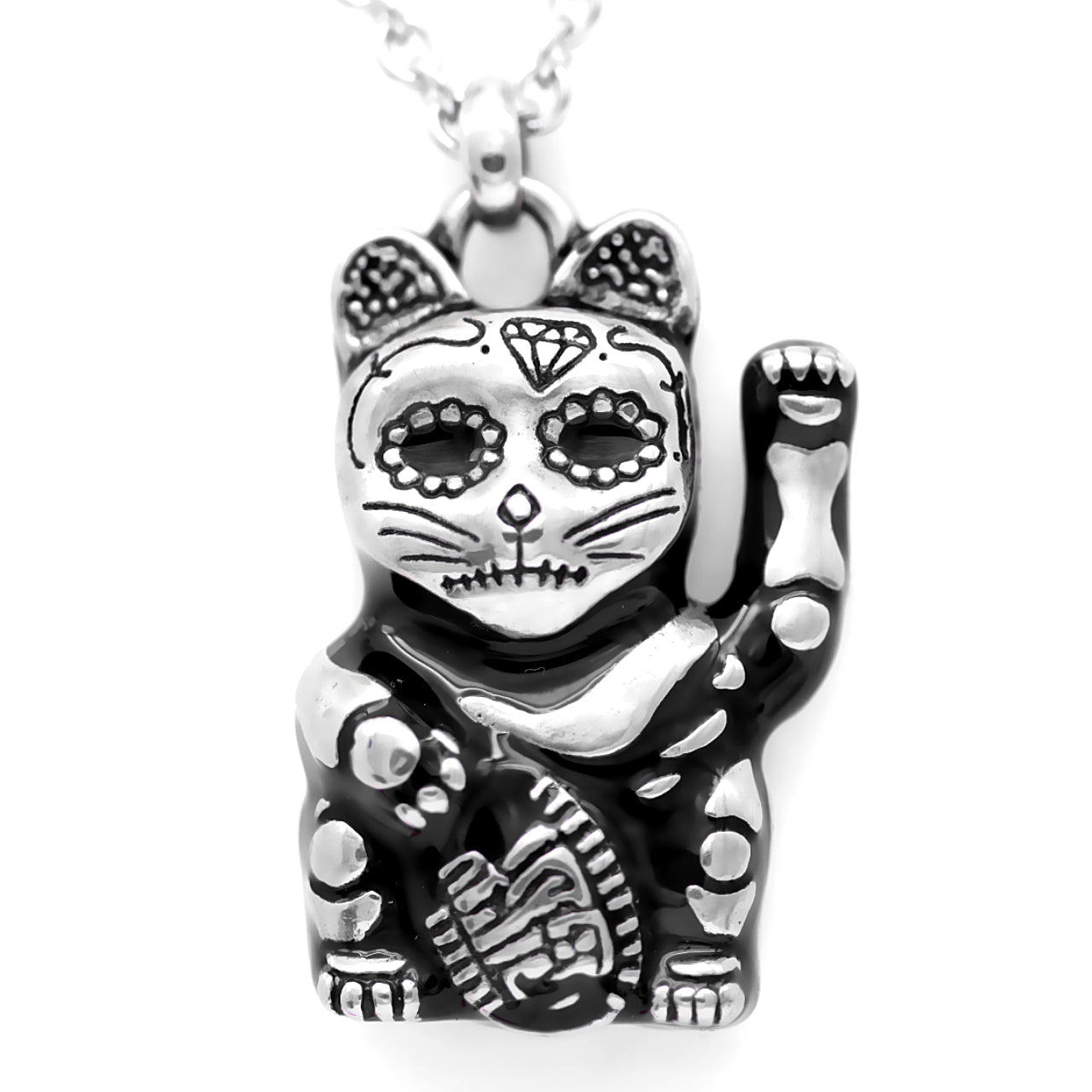 Cat Necklace Day of the Dead Maneki-Neko Bijou Her