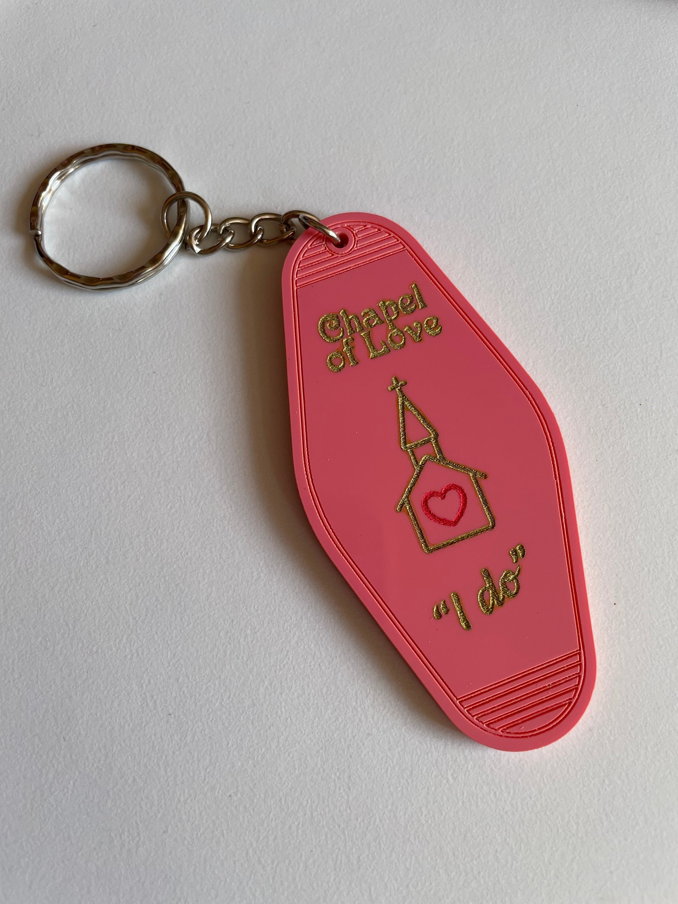 Chapel of Love Keyring - Sweethearts Collection, Laser Cut Acrylic, Made to Order Bijou Her