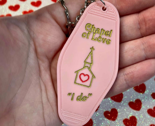 Chapel of Love Keyring - Sweethearts Collection, Laser Cut Acrylic, Made to Order Bijou Her