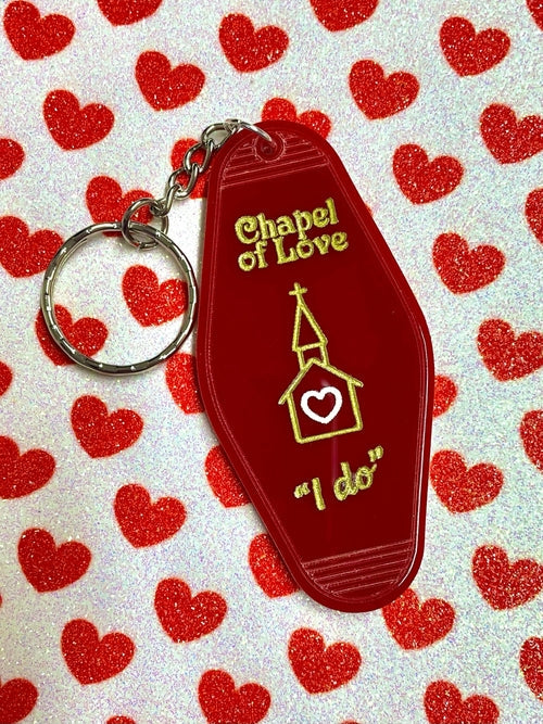 Chapel of Love Keyring - Sweethearts Collection, Laser Cut Acrylic, Made to Order Bijou Her