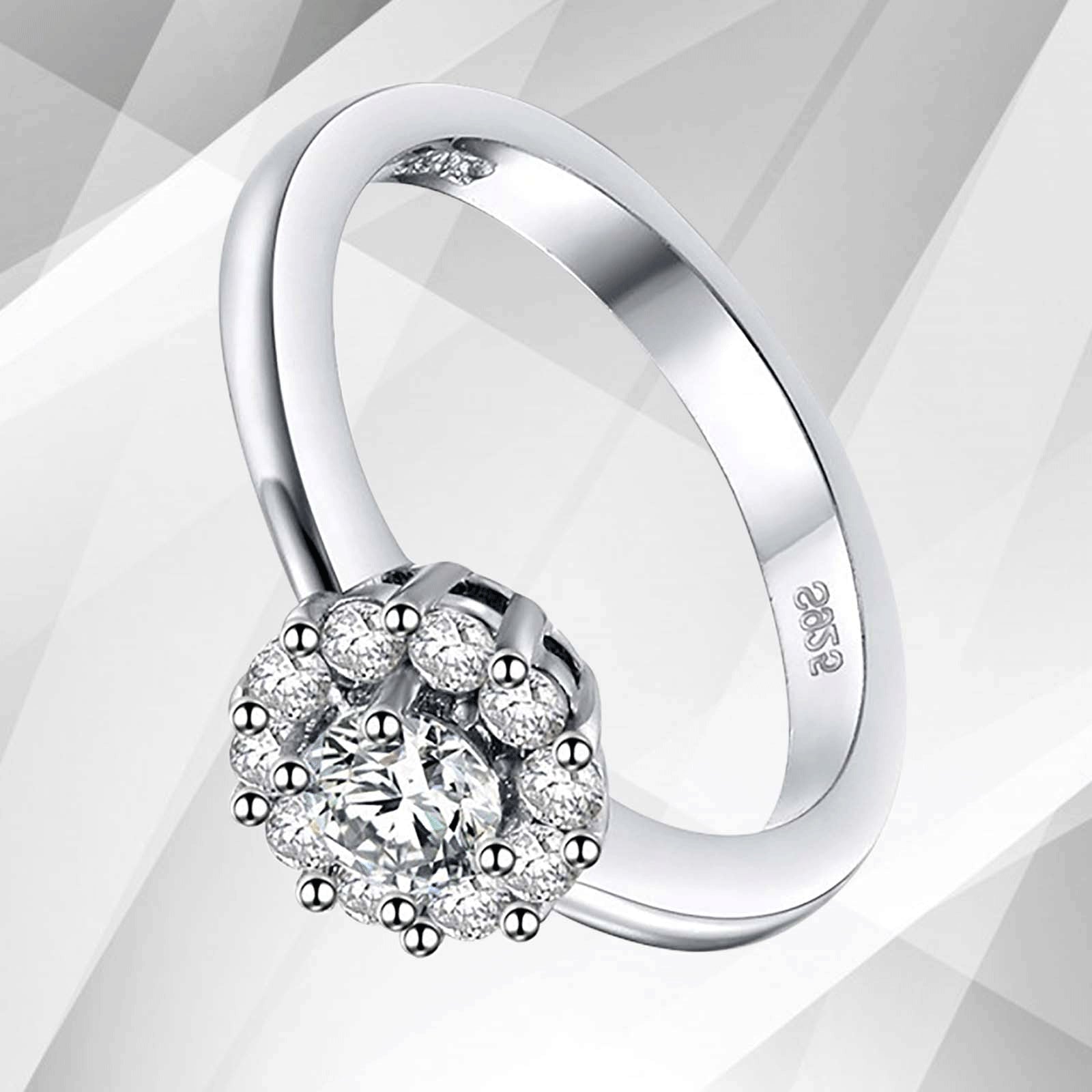 Charismatic Cushion Halo Pave Engagement Ring - 1.70Ct CZ Diamond, 18Ct White Gold, Free Shipping Bijou Her