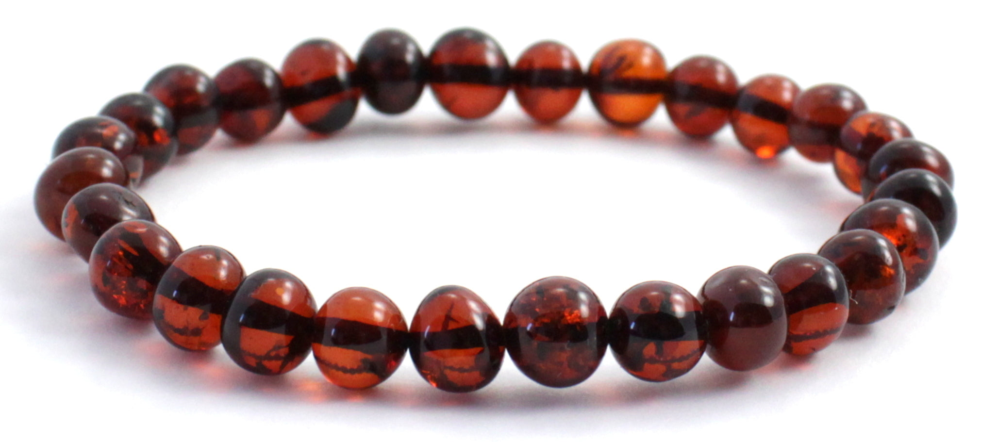 Cherry Black Baltic Amber Bracelet for Women - Polished Beads, 5g Weight, 3 Length Options Bijou Her