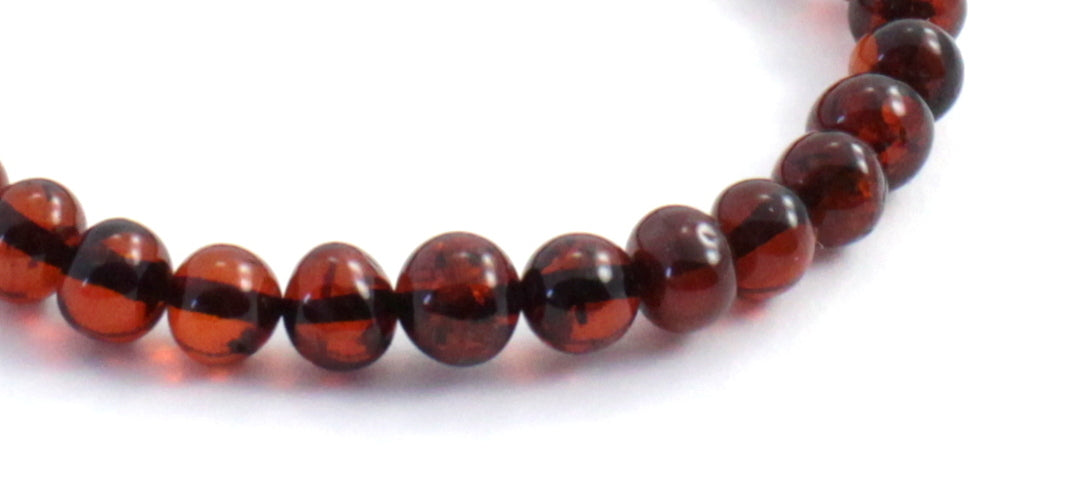 Cherry Black Baltic Amber Bracelet for Women - Polished Beads, 5g Weight, 3 Length Options Bijou Her