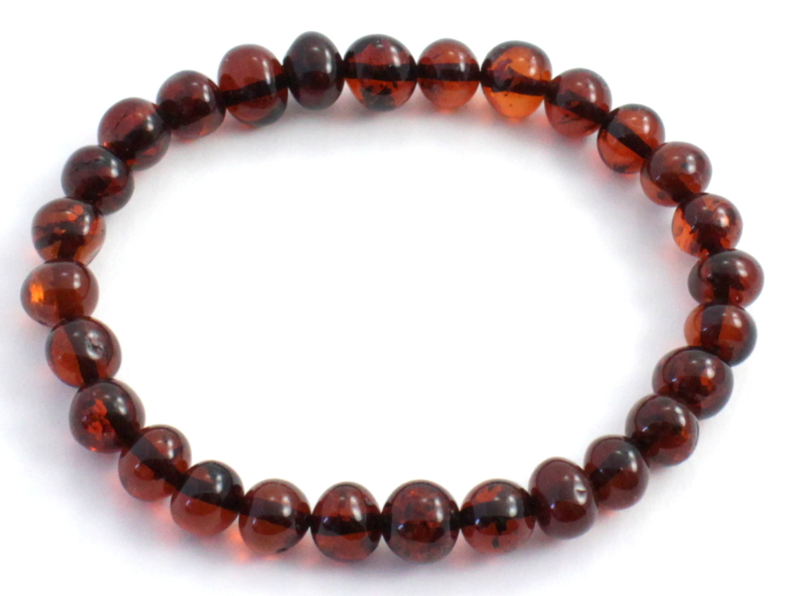 Cherry Black Baltic Amber Bracelet for Women - Polished Beads, 5g Weight, 3 Length Options Bijou Her