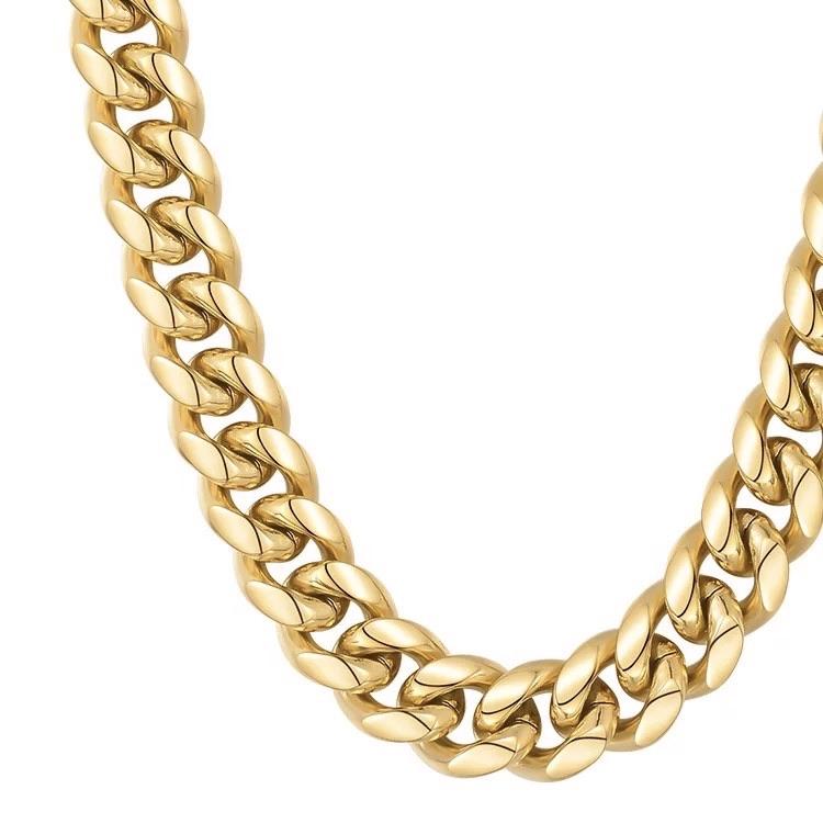 Chunky Gold Chain Necklace - 18" Brazilian Gold-Filled, Hypoallergenic & Tarnish Resistant Bijou Her