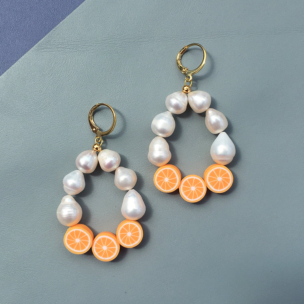 Chunky Pearl Fruit Earrings - Pick Your Own Fruits for Summer Bijou Her