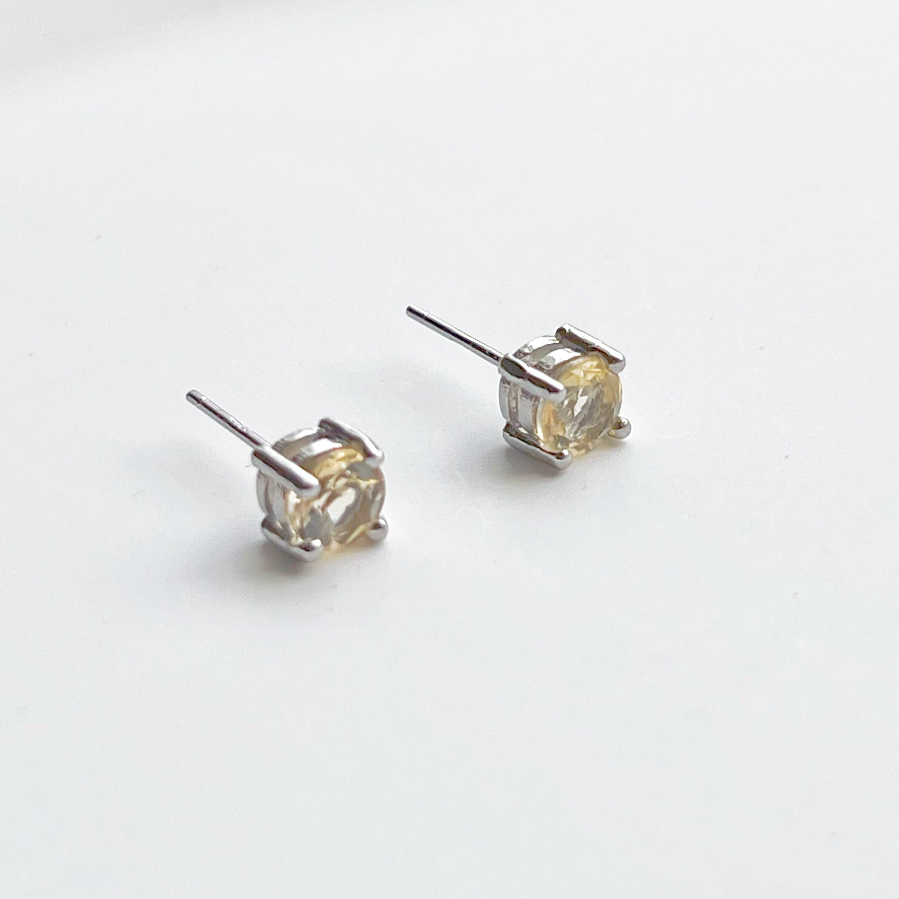 Citrine Stud Earrings - November Birthstone Gift Idea Bijou Her