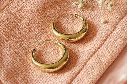 Classic Gold Hoop Earrings - Hypoallergenic Brass and Silver Jewelry for Sensitive Skin - Easy to Clean and Maintain Bijou Her