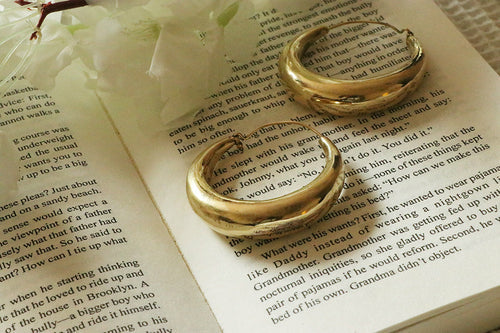 Classic Gold Hoop Earrings - Hypoallergenic Brass and Silver Jewelry for Sensitive Skin - Easy to Clean and Maintain Bijou Her