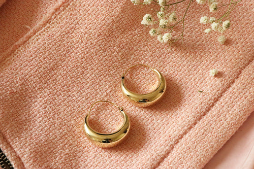 Classic Gold Hoop Earrings - Hypoallergenic Brass and Silver Jewelry for Sensitive Skin - Easy to Clean and Maintain Bijou Her