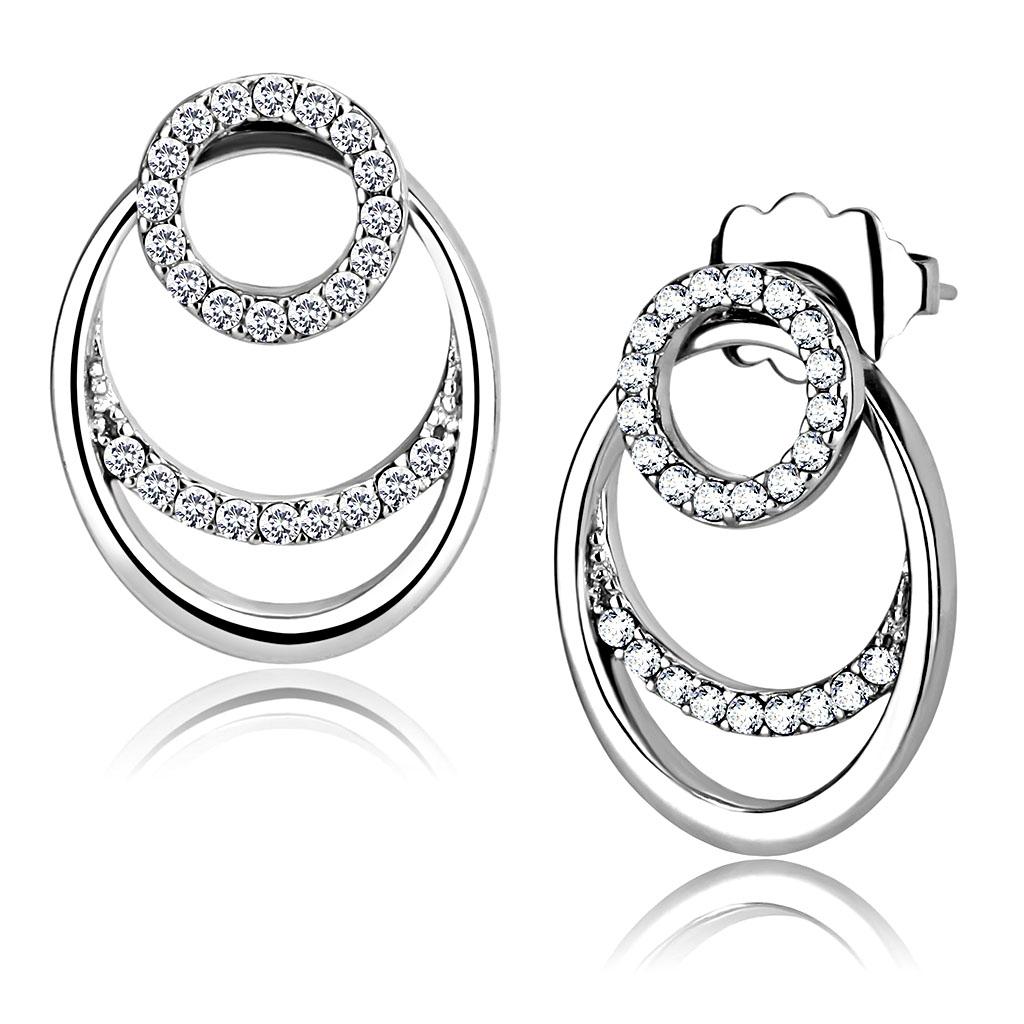 Clear AAA Grade CZ Stainless Steel Earrings for Women Bijou Her